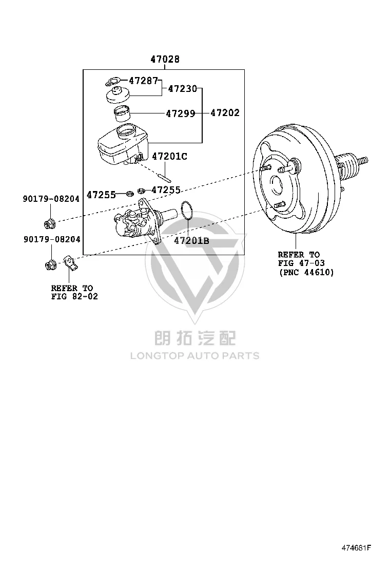 Master Brake Cylinder 47028-30030 for Toyota Crown