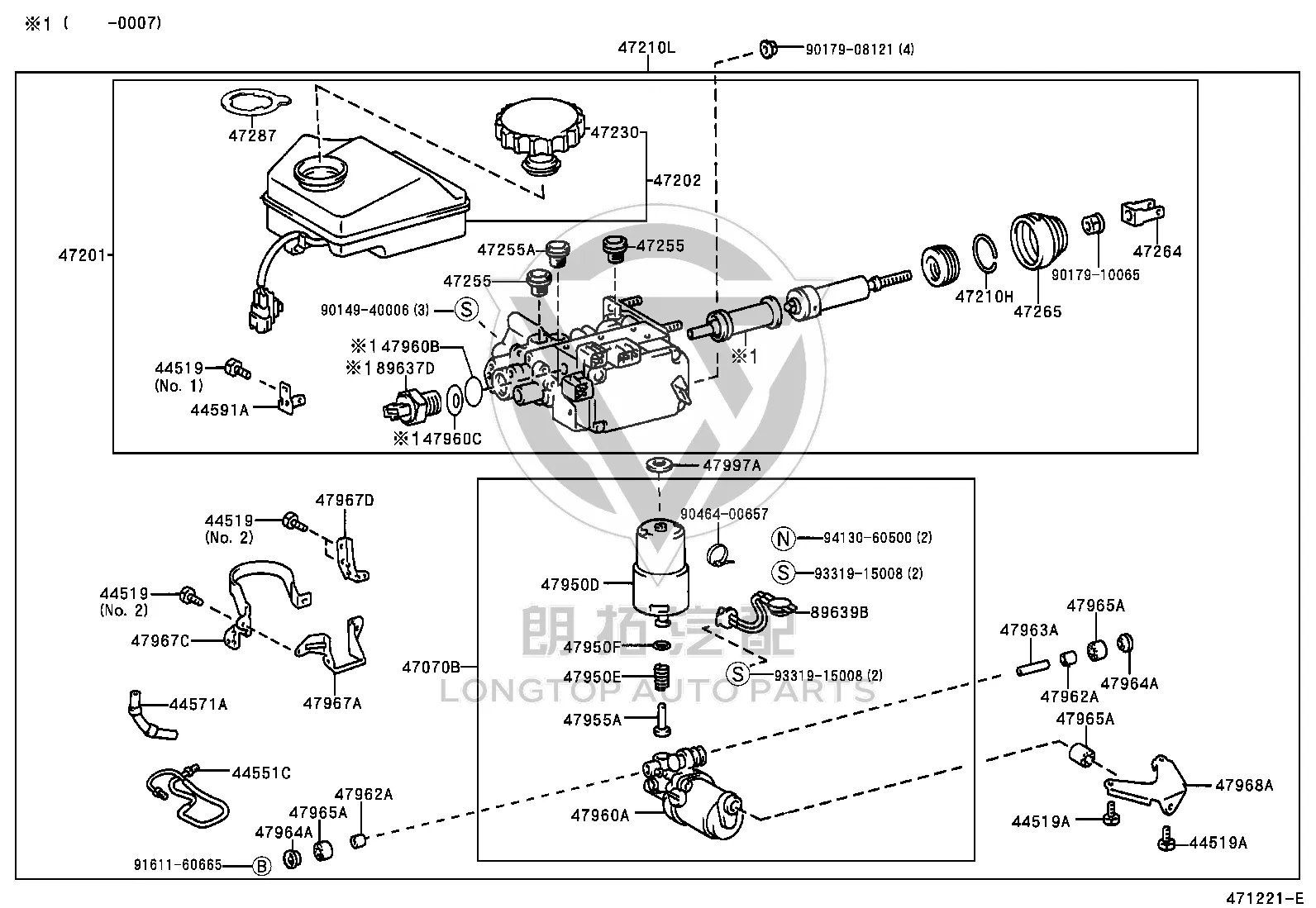 Brake Master Cylinder 47050-30240 for Lexus GS300