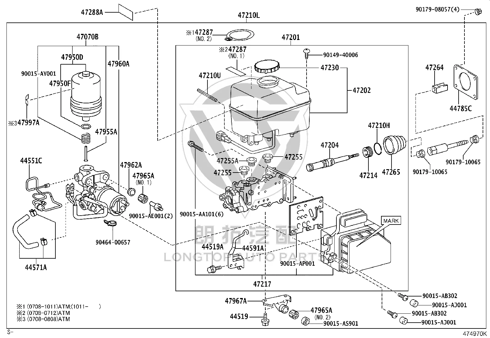 Brake Master Cylinder with Booster 47050-35220 for Toyota FJ Cruiser