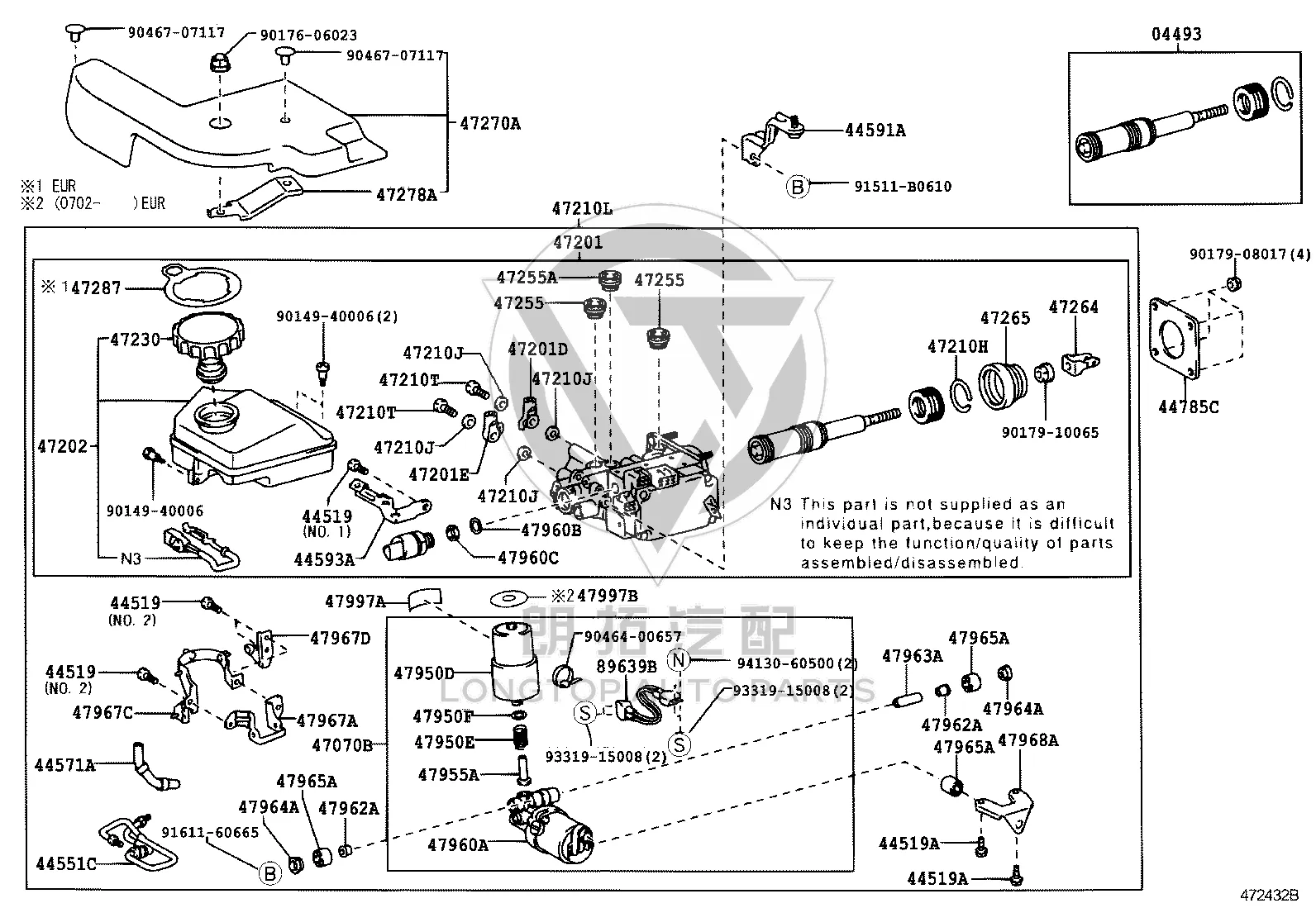 Brake Booster Pressure Pump 47070-30060 for Toyota Land Cruiser