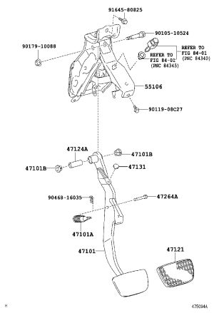 Brake Pedal Pad 47106-33010 for Lexus ES240
