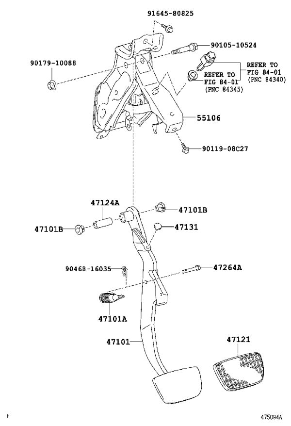Brake Pedal Bracket 55106-33150 for Lexus ES