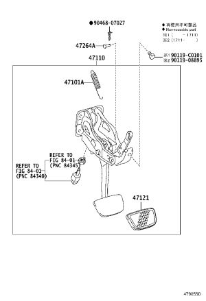 Brake Pedal 47110-60351 for Toyota Land Cruiser Prado
