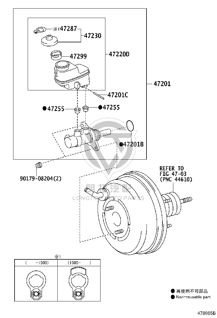 Master Brake Cylinder 47201-0R140 for Toyota RAV4