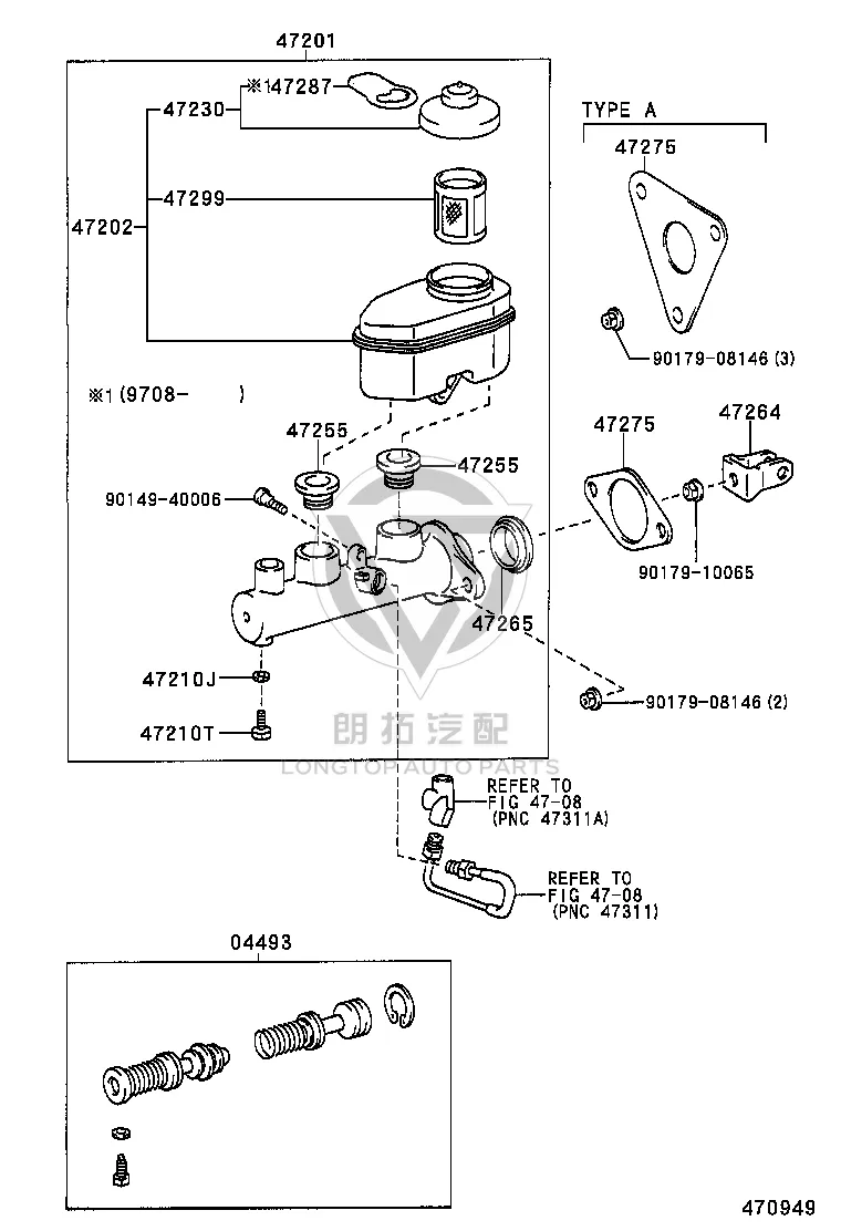 Brake Master Cylinder 47201-33030 for Toyota Camry