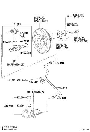 Master Brake Cylinder 47201-58081 for Toyota Alphard