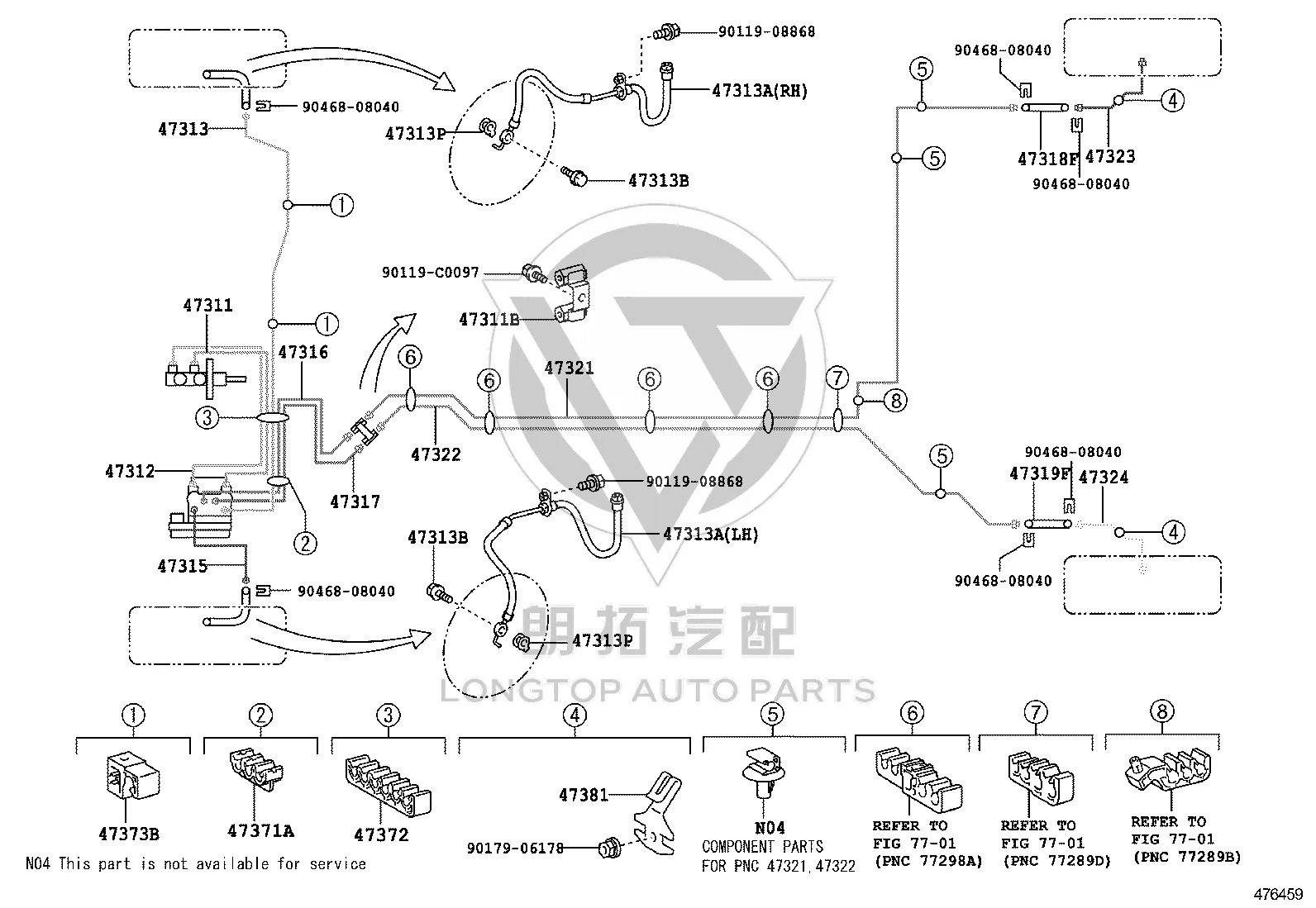 Front Brake Line 47316-0D190 for Toyota Vios