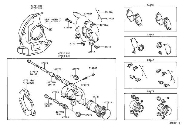 Front Right Brake Caliper 47730-35130 for Toyota Hilux