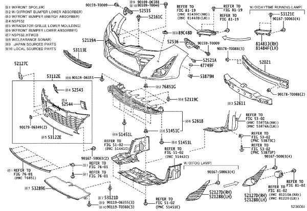 Front Hood Lock Machine Cover 90467-10216 for Toyota Alphard
