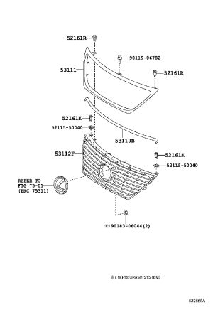 Grille Inner Frame 53112-50130 for Lexus LS460
