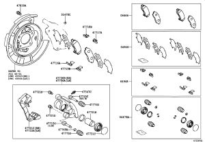 Rear brake caliper (left) 47750-07032 for Toyota Avalon