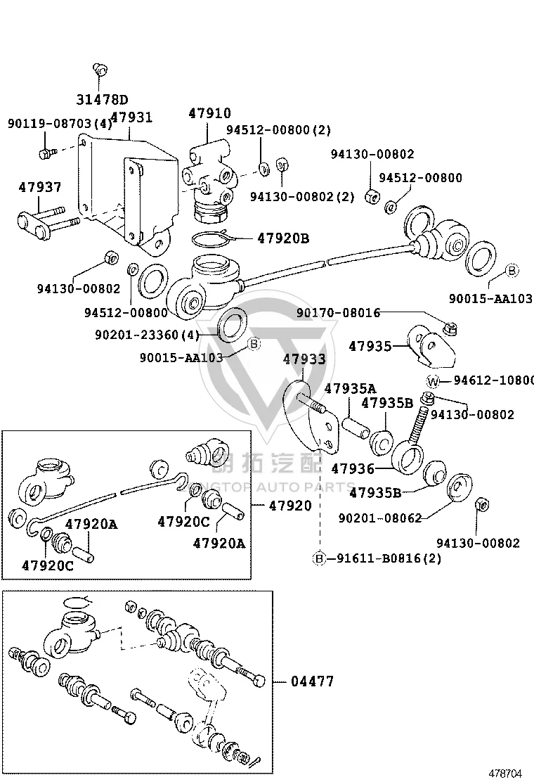 Brake Distribution Valve 47910-36191 for Toyota Coaster