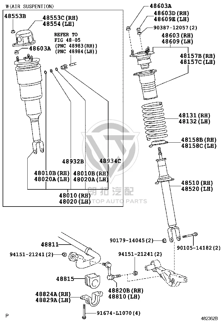 Front Shock Absorber Assembly Right 48010-50262 for Lexus LS460