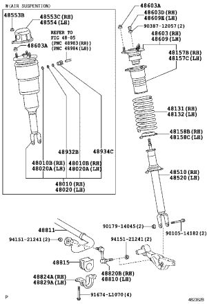 Front Shock Absorber Core (Right) 48510-80340 for Lexus LS460