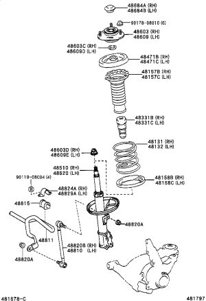 Front Shock Absorber Coil Spring Pad 48044-12100 for Toyota WISH