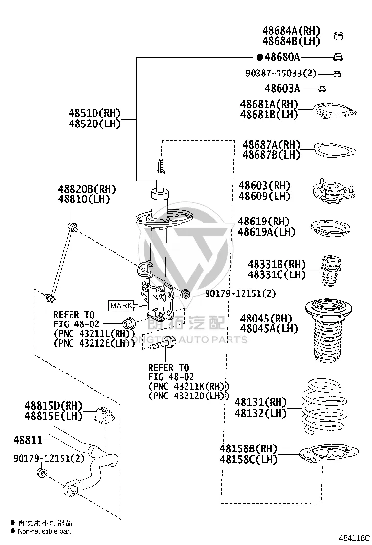 Front Shock Absorber Bearing 48619-28010 for Toyota Alphard