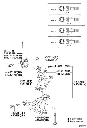 Front Lower Control Arm (Left) 48069-09180 for Toyota Vios
