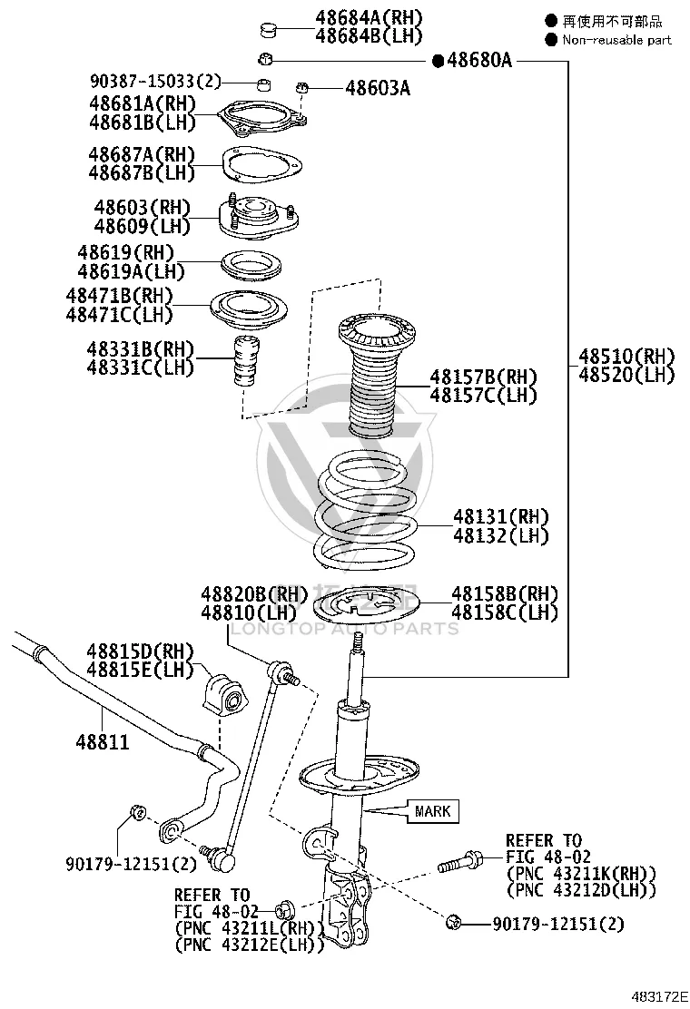 Front Shock Absorber Buffer Block 48331-28050 for Toyota ALPHARD