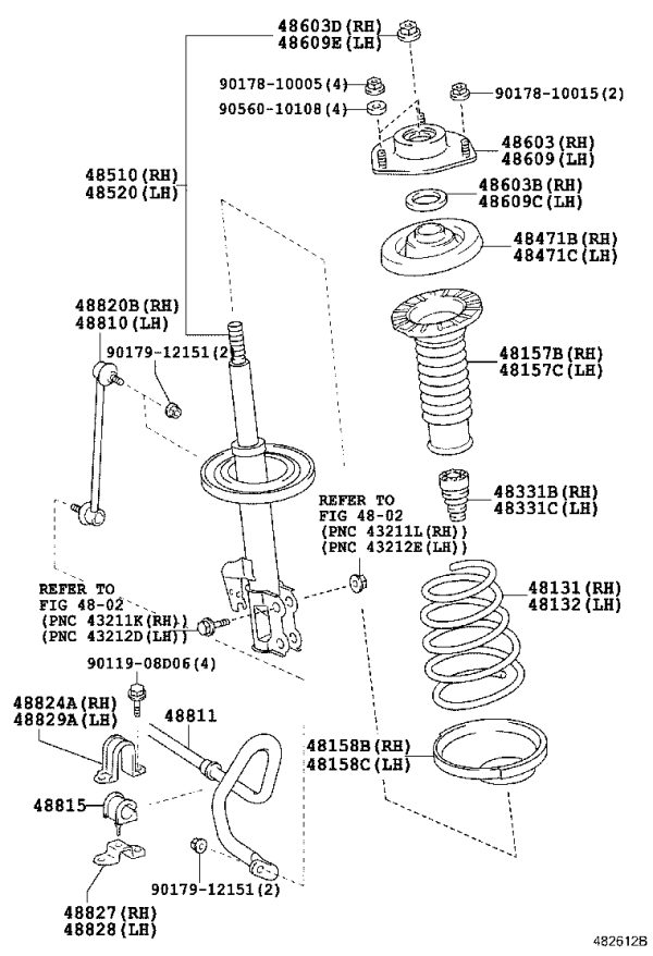 Front Right Shock Absorber Coil Spring 48131-48570 for Toyota Highlander