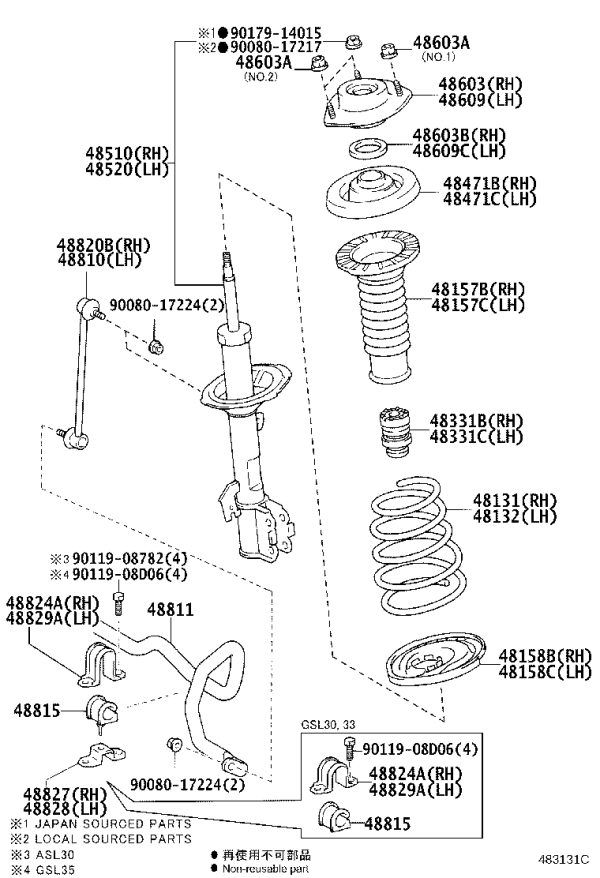 Front Shock Absorber Buffer Block 48331-08020 for Toyota Sienna