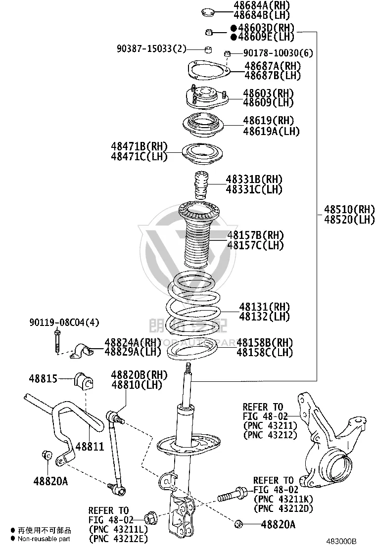 Front Shock Absorber Bumper 48331-28060 for Toyota WISH