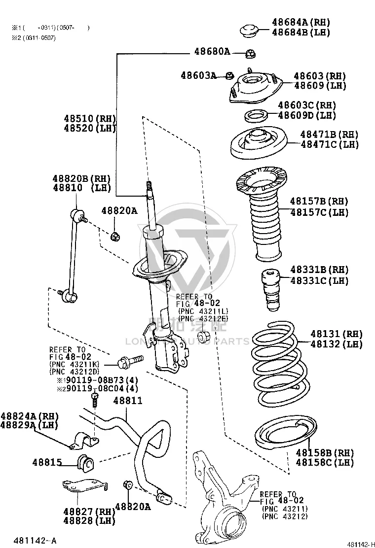 Front Stabilizer Rod Ball Joint 48820-42020 for Toyota RAV4