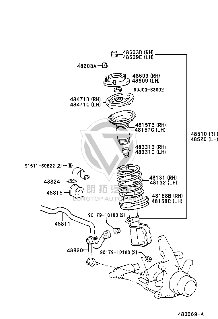 Front Shock Absorber Coil Spring Washer 48158-33020 for Toyota Alphard