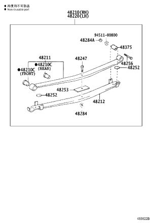 Rear Left Coil Spring 48210-3C220 for Toyota Coaster
