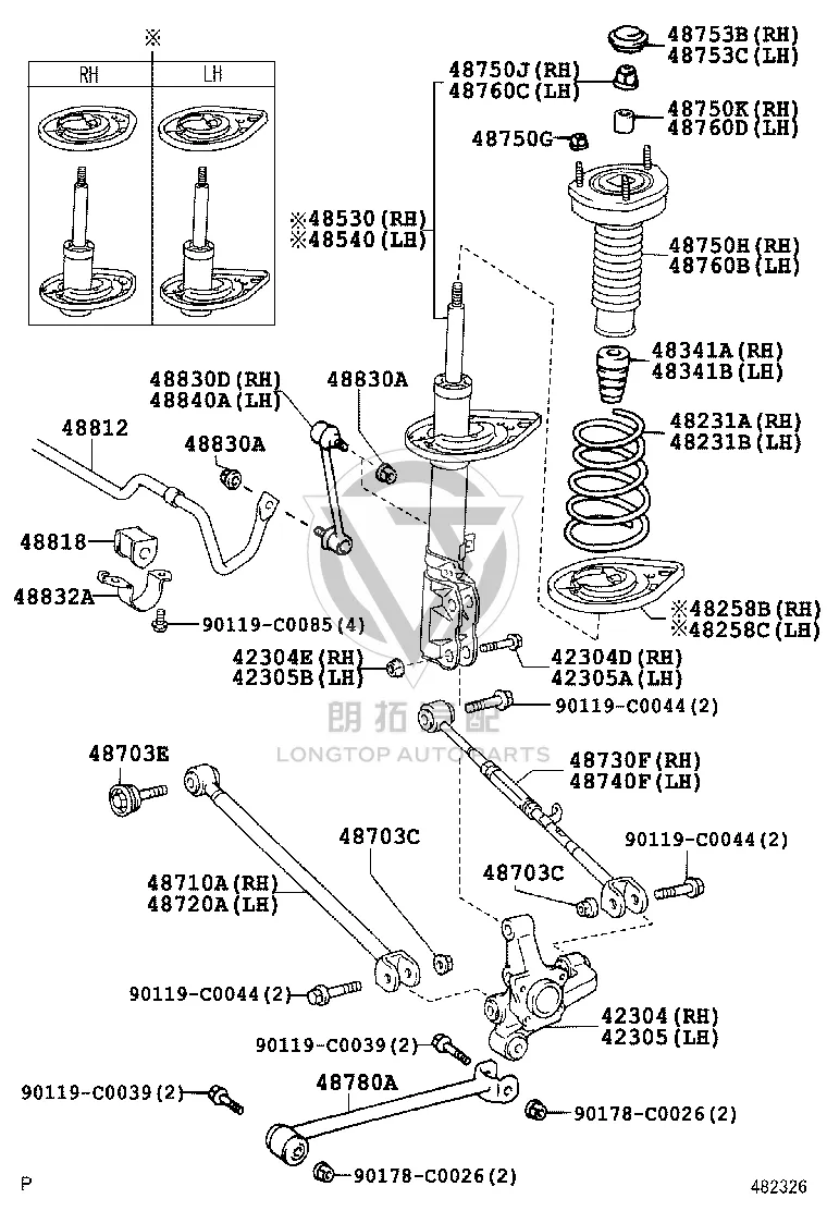 Rear Steering Knuckle (Right) 42304-06200 for Toyota Camry