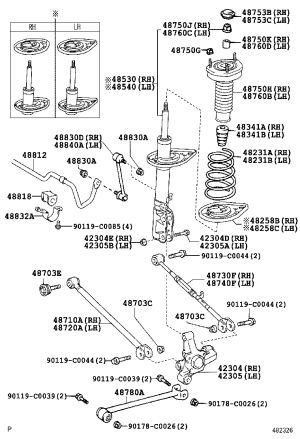 Rear Shock Absorber Top Rubber with Dust Cover 48760-06160 for Toyota Camry
