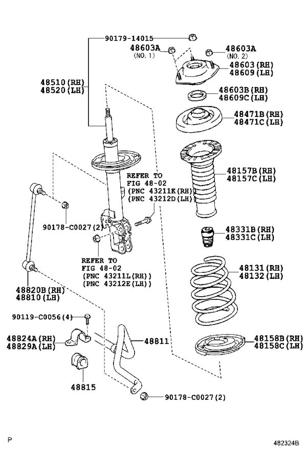 Front Shock Absorber Left 48520-09K90 for Toyota Camry