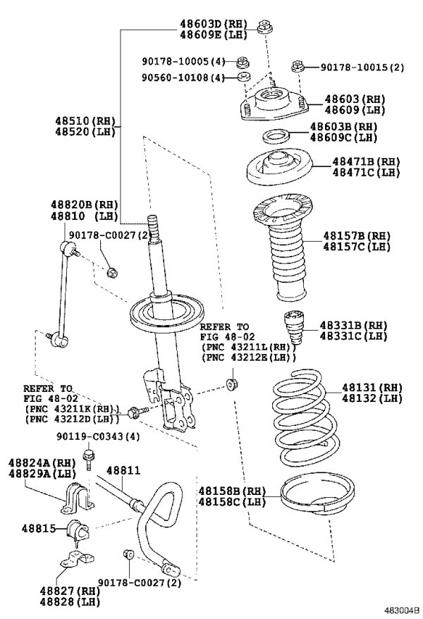 Front Right Shock Absorber Mount 48609-0E030 for Toyota Highlander