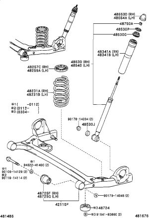 Rear Shock Absorber Core 48531-80709 for Toyota Previa