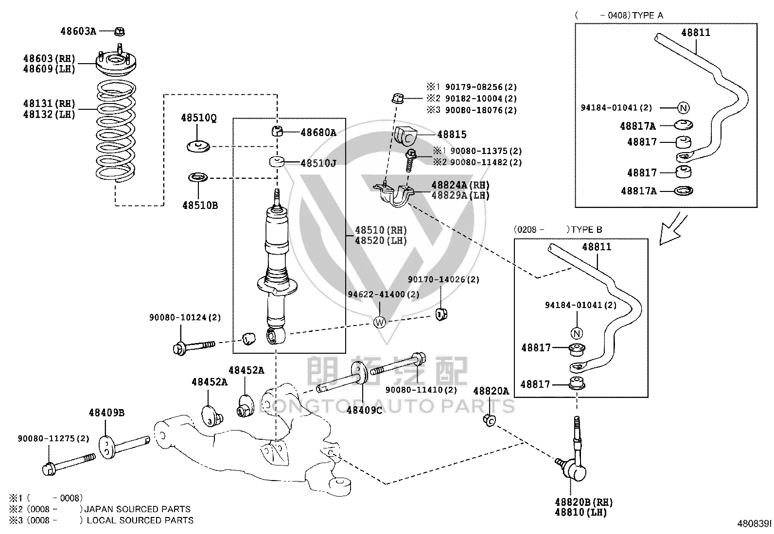 Front Suspension Toe Adjustment Cam 48409-34020 for Toyota Tundra