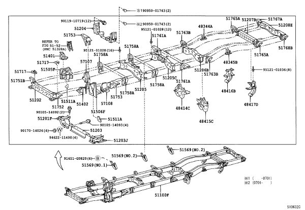 Suspension Subframe 51201-36220 for Toyota Coaster