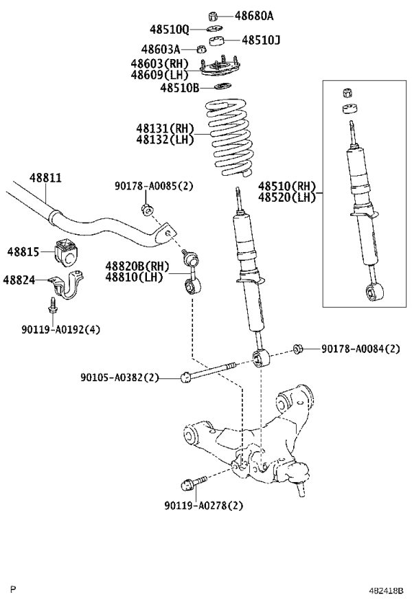 Front Shock Absorber Right 48510-8Z362 for Toyota Tundra