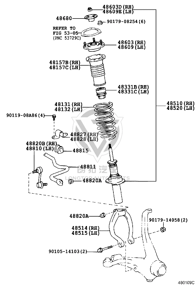 Front Right Shock Absorber Strut 48510-29725 for Toyota CHASER