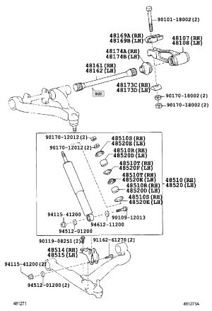 Front Shock Absorber Core 48511-80093 for Toyota Coaster