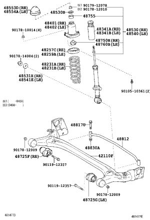 Rear Shock Absorber Core Right 48530-80132 for Toyota Premio