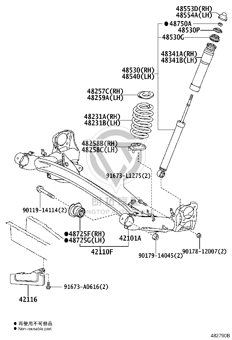 Rear Shock Absorber 48530-80472 for Toyota Alphard