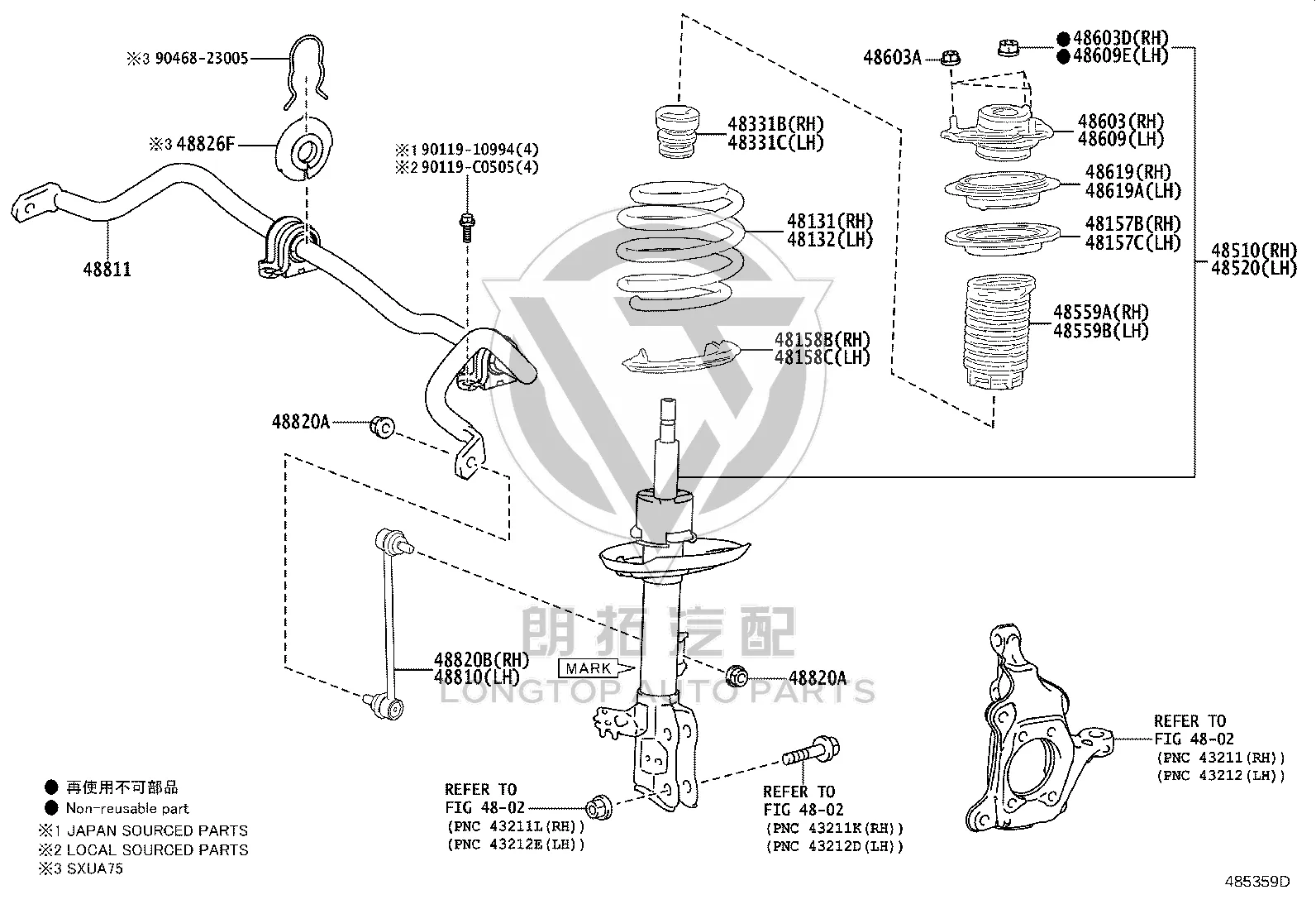 Front Shock Absorber Top Rubber 48609-0E100 for Toyota Sienna
