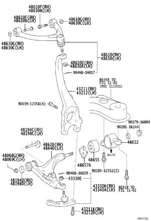 Front Lower Control Arm Bushing 48655-50012 for Toyota Celsior