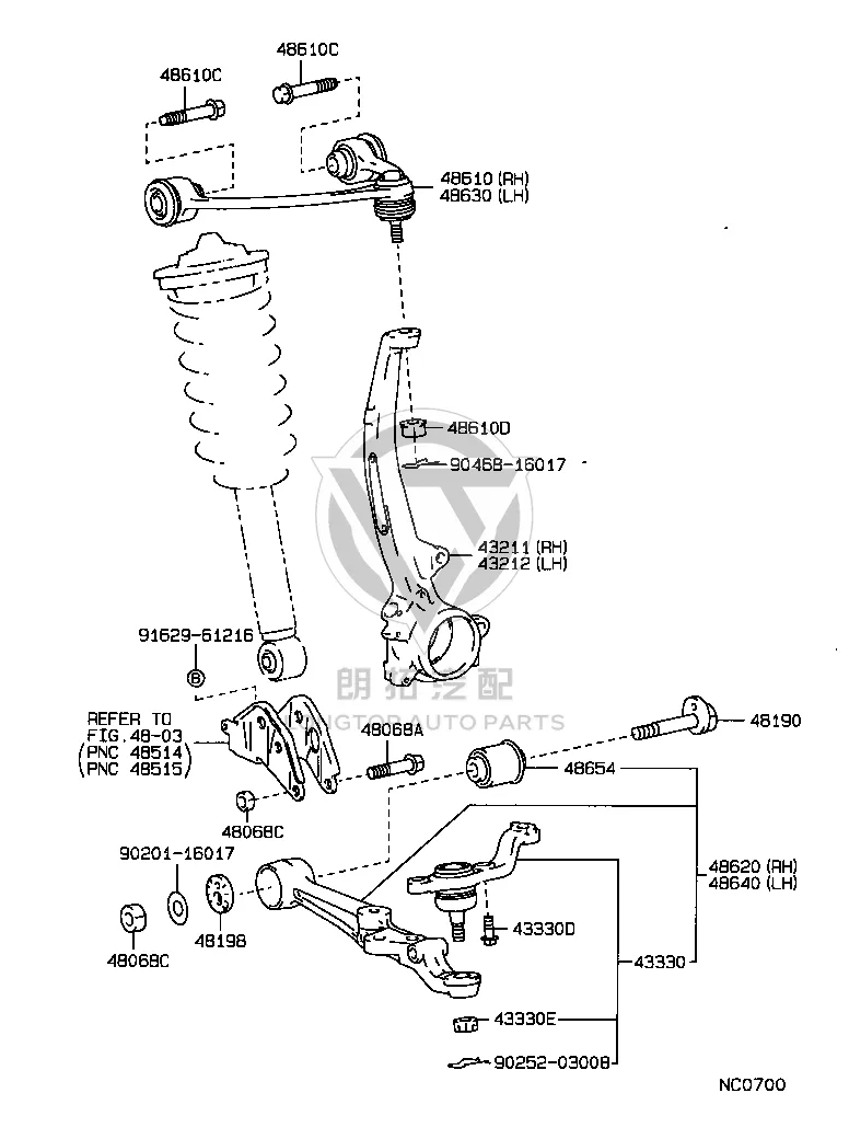 Forearm Bushing 48654-50010 for Toyota Celsior