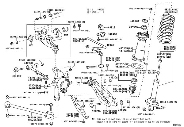Rear Right Lower Control Arm Cover 48737-30010 for Lexus GS300