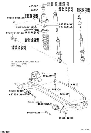 Rear axle bushing (right) 48725-02240 for Toyota Corolla