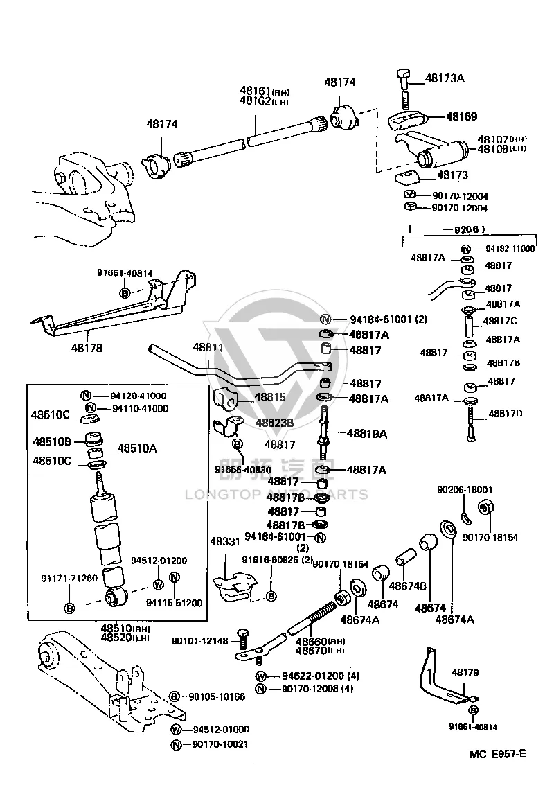 Stabilizer Bar Bolt 48819-26050 for Toyota Hiace