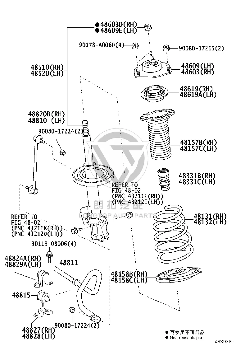 Front Stabilizer Bar Bushing 48815-AE030 for Toyota Sienna