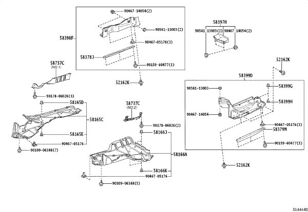 Cover Plate Under Floor No. 2 50768-V2010 for Toyota Alphard