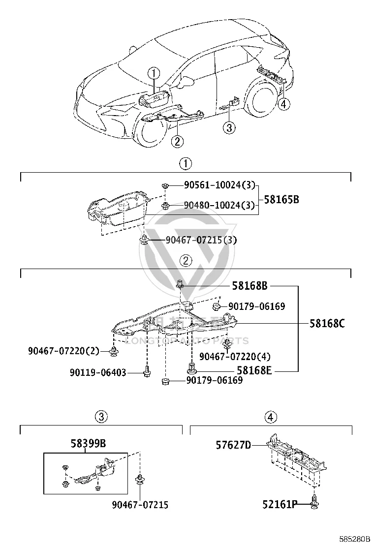 Chassis Under Guard Rear 50768-78020 for Lexus NX Series