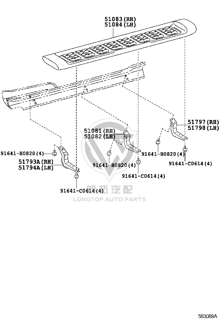 Running Board Right 51083-35191 for Toyota FJ Cruiser